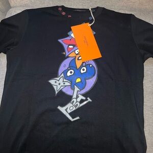 Louis Vuitton Black Tee with Colorful Graphic
